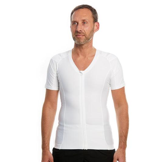 Posture Shirt™ Zipper - hombre (blanco)