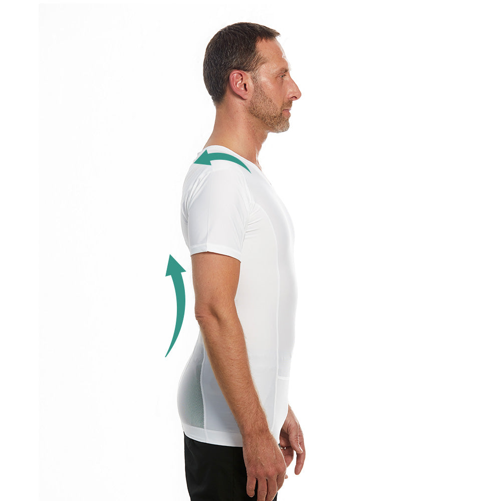 Posture Shirt™ Zipper - hombre (blanco)