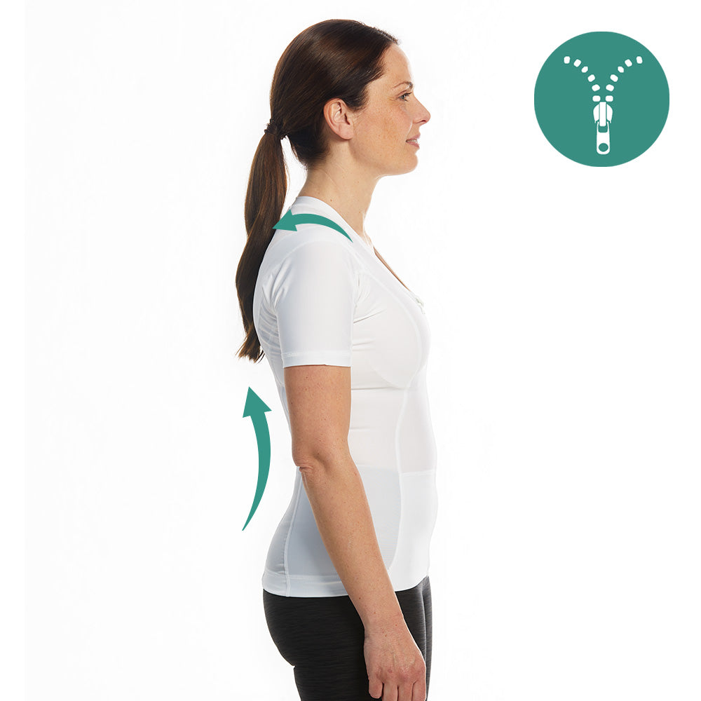 Posture Shirt™ Zipper - mujer (blanco)